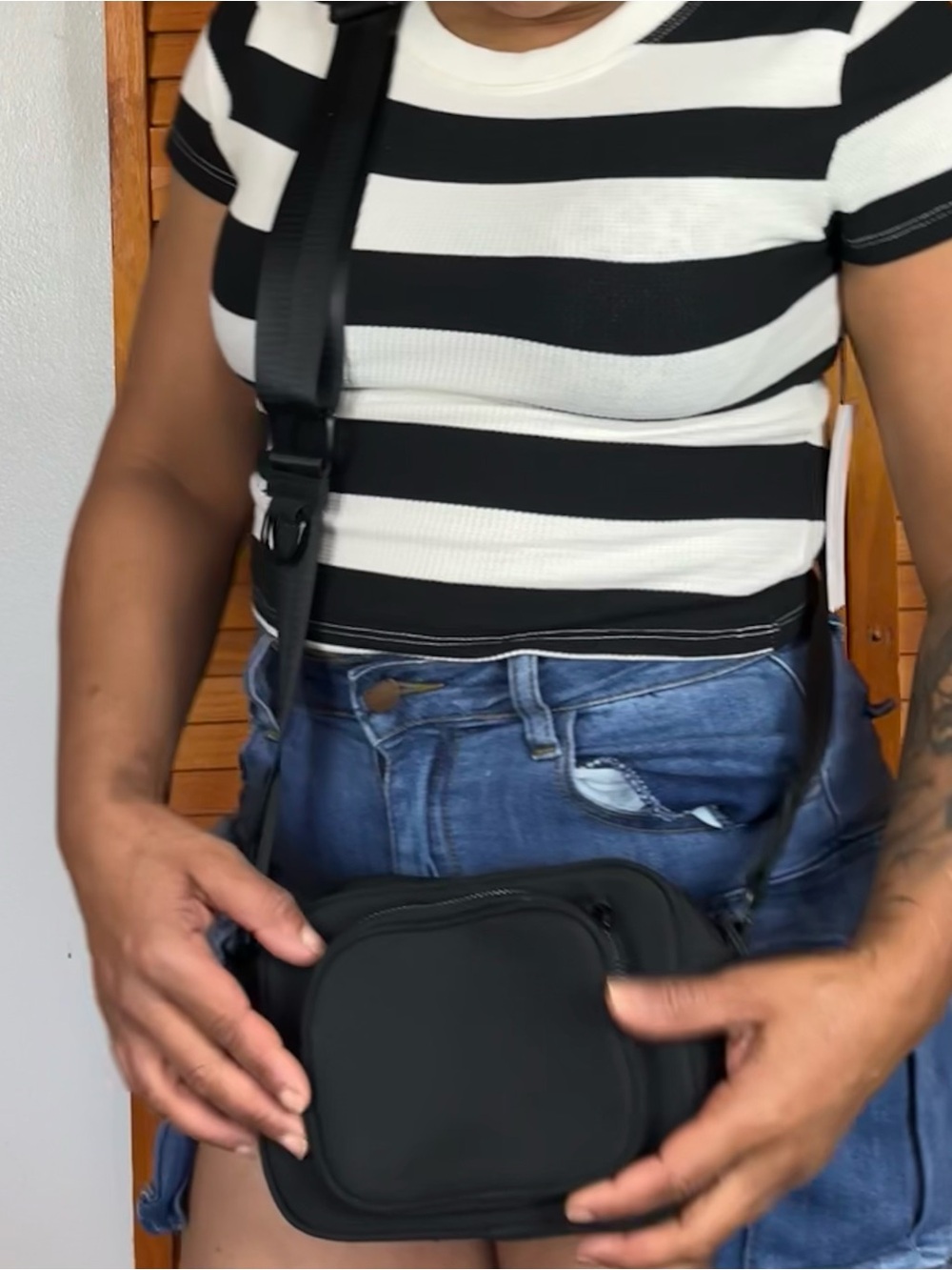STYLUS Black Crossbody Bag